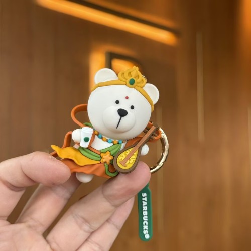 Starbucks 2025 China Dunhuang pipa Cute Bear Keychain