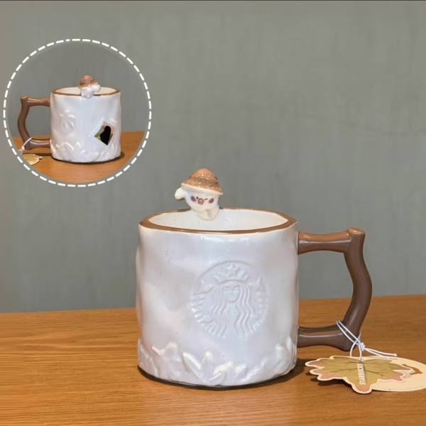 Starbucks 2025 China Autumn Field Bird Brown Hat Relief 12oz Mug