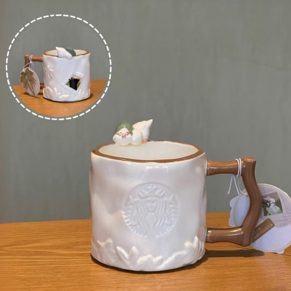 Starbucks 2025 China Autumn Field Bird Green Hat Relief 12oz Mug