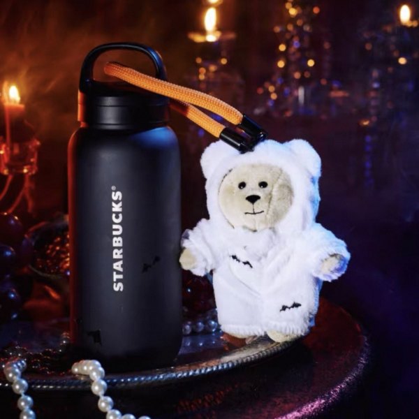 Starbucks 2025 China Halloween Black 14oz SS Tumbler with White Bear