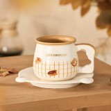 Starbucks 2025 China Dessert House Toast Handle 12oz Mug with Coaster