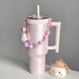 Starbucks 2025 China Autumn Field Bird Pink 40oz SS Tumbler with Keychain