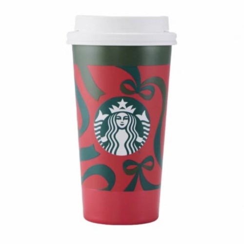 Starbucks 2025 China Warm Christmas Bow 15oz SS Tumbler