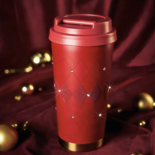 Starbucks 2025 China Warm Christmas Red Diamond 17oz SS Tumbler