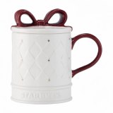 Starbucks 2025 China Warm Christmas White Bow 14oz Mug