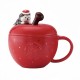 Starbucks 2025 China Warm Christmas Red Apple Husky 14oz Mug with Lid