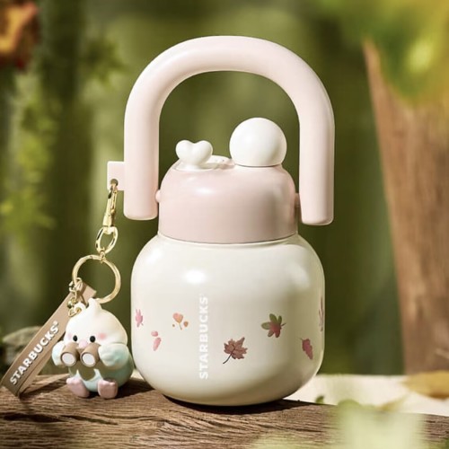 Starbucks 2025 China Autumn Field Bird Pink 22oz SS Tumbler with Keychain