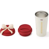 Starbucks 2025 China Christmas White Bow Lid 15oz SS Tumbler