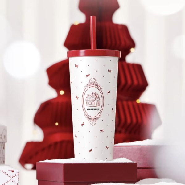 Starbucks 2025 China Christmas White 24oz SS Straw Tumbler