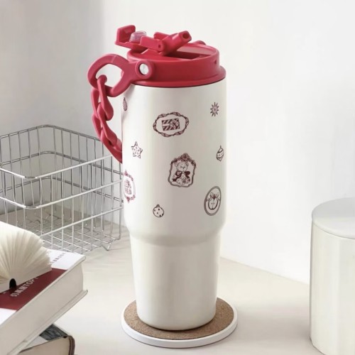 Starbucks 2025 China Christmas Cute Bear White 28oz SS Tumbler