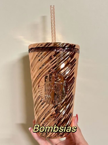 Starbucks 2025 Taiwan Christmas rose gold Swirl 16oz Tumbler