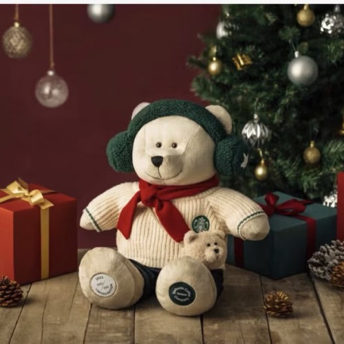 Starbucks 2025 Taiwan Christmas Giant Bear Toy