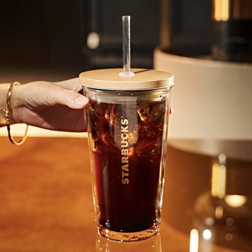 Starbucks 2025 China Gilding 16oz DW Glass Cup