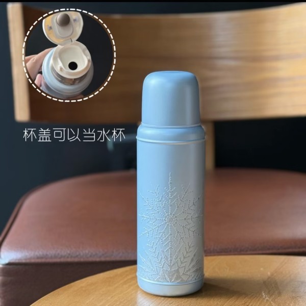 Starbucks 2025 China Christmas Snowlit Wonderland Snowflake Blue 16oz SS Tumbler