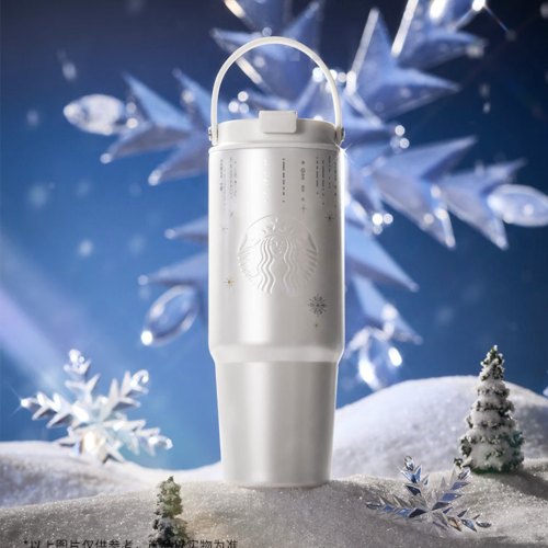 Starbucks 2025 China Christmas Snowlit Wonderland snowflake 28oz SS Tumbler