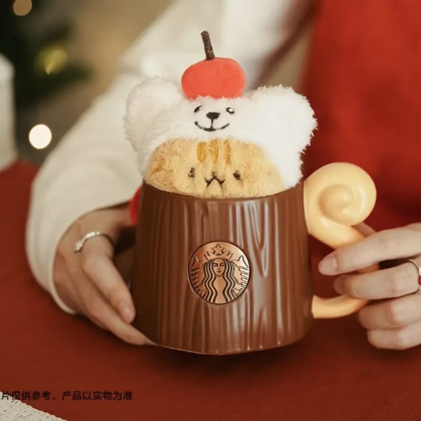Starbucks 2025 China Party Honey 15oz Mug with Bear keychain