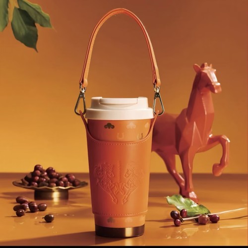 Starbucks 2026 China Year of Horse Orange 17oz SS Tumbler with Sleeve
