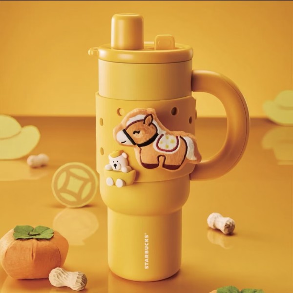Starbucks 2026 China Year of Horse Happy Money Bear 41oz SS Tumbler with Sleeve