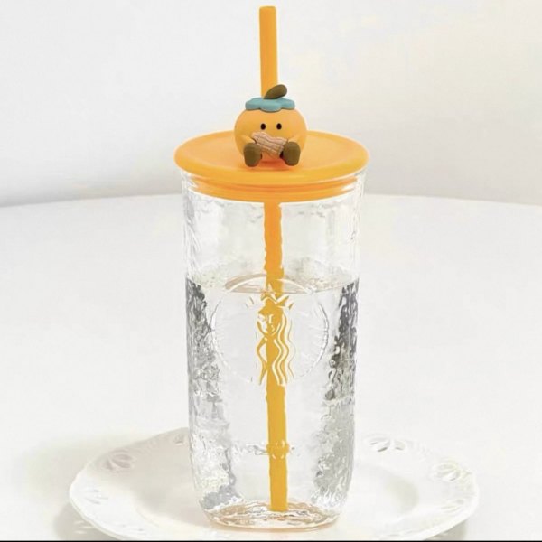 Starbucks 2026 China Year of Horse Ice Cracks Persimmon Triangle 18oz Glass Cup