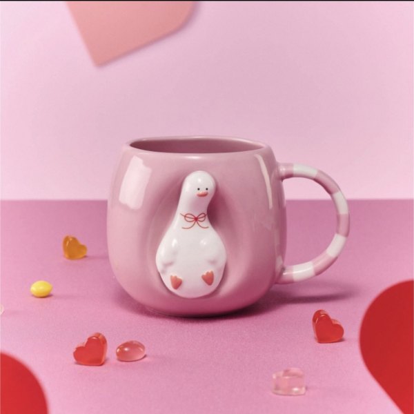 Starbucks 2026 China Valentine's Day Sweet Duck Pink 14oz Mug