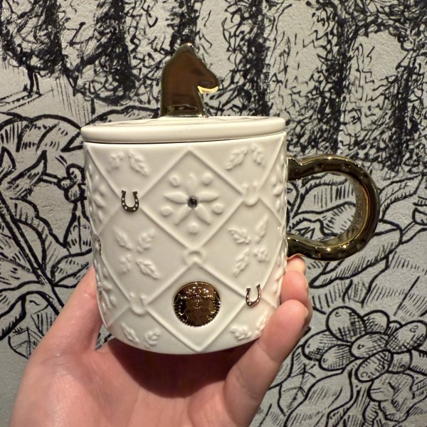 Starbucks 2026 China Year of Horse Hoof Handle White 14oz Mug with Lid