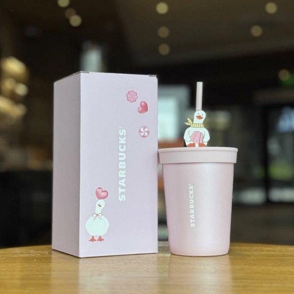Starbucks 2026 China Valentine's Day Sweet Duck Pink 15oz SS Tumbler