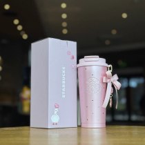 Starbucks 2026 China Valentine's Day Sweet Duck Pink 16oz SS Tumbler with Keychain