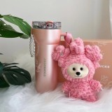 Starbucks 2026 China Star Luck coral Pink 24oz SS Tumbler with Bear toy