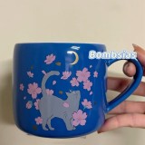 Starbucks 2026 TW Night Sakura Blue Cat 12oz Mug
