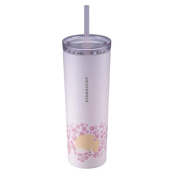 Starbucks 2026 TW Sakura Corgi Pink 16oz SS Straw Tumbler