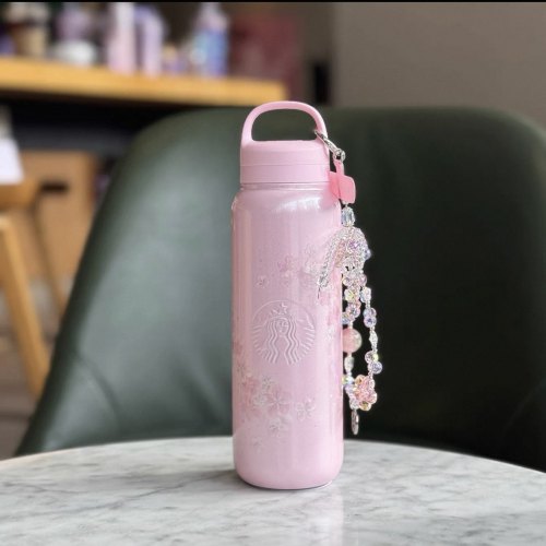Starbucks 2026 China Twilight Sakura Pink 18oz SS Tumbler with Keychain