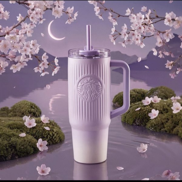 Starbucks 2026 China Twilight Sakura Pink Stripe 31oz SS Tumbler