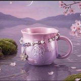 Starbucks 2026 China Twilight Sakura 14oz Mug with Keychain