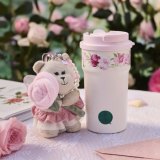 Starbucks 2026 China Kaleidoscope Rose 16oz SS Tumbler with Bear Keychain