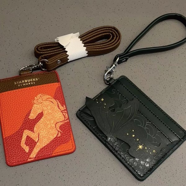 Starbucks 2026 China New Year Red Horse and Green Siren Tail Card Holder