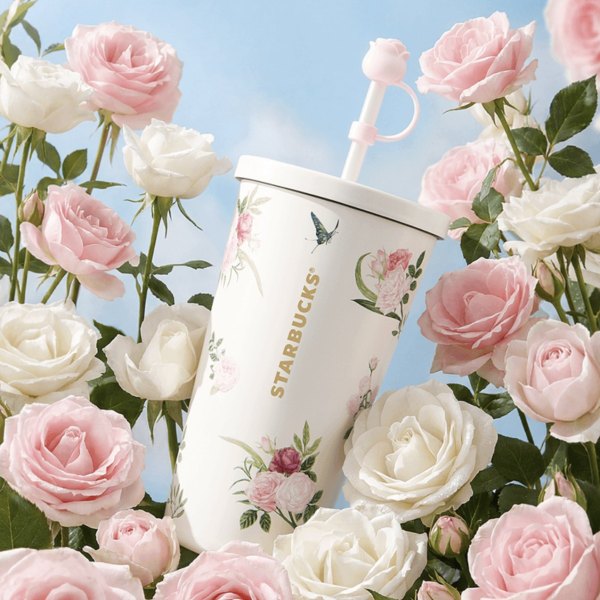 Starbucks 2026 China Kaleidoscope Rose 21oz SS Tumbler with Topper