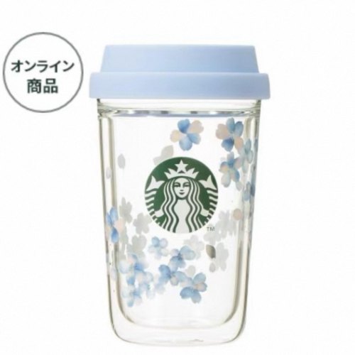Starbucks 2026 JP Sakura Blue 12oz DW Glass Cup