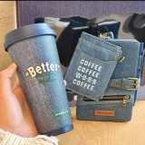 Starbucks 2026 China Blue Denim 17oz SS Tumbler with Notebook and Card Holder Set