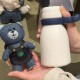 Starbucks 2026 China Blue Denim 14oz SS Tumbler with Bear toy 