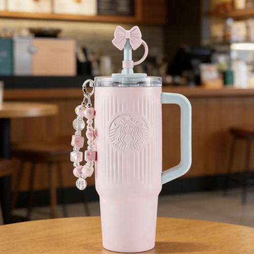 Starbucks 2026 China Spring Pink 32oz ss Tumbler with Keychain 