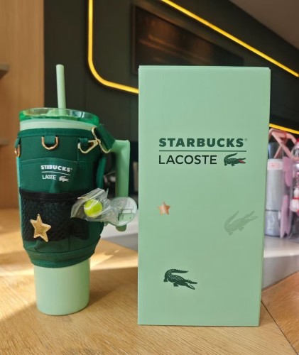 Starbucks x Lacoste 2026 China crocodile 41oz SS Tumbler with sleeve