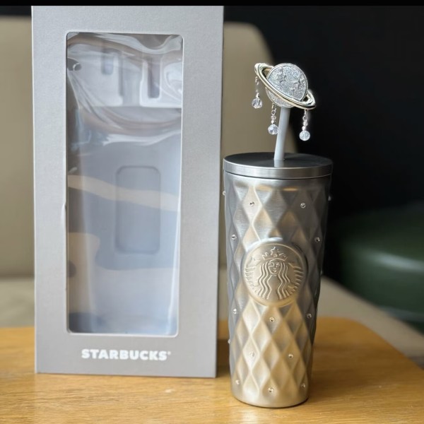 Starbucks 2026 China Purple Night Galaxy 21oz Diamond Silver ss Tumbler with gift box