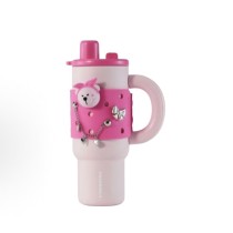 Starbucks 2026 China Shanghai bear pink 41oz ss tumbler with sleeve