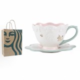 Starbucks 2026 China Summer Dessert Party Pink Relief 9oz Mug with Coaster