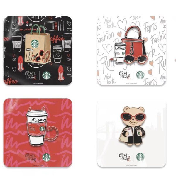 Starbucks x The Devil Wears Prada 2026 China Pin set of 4 
