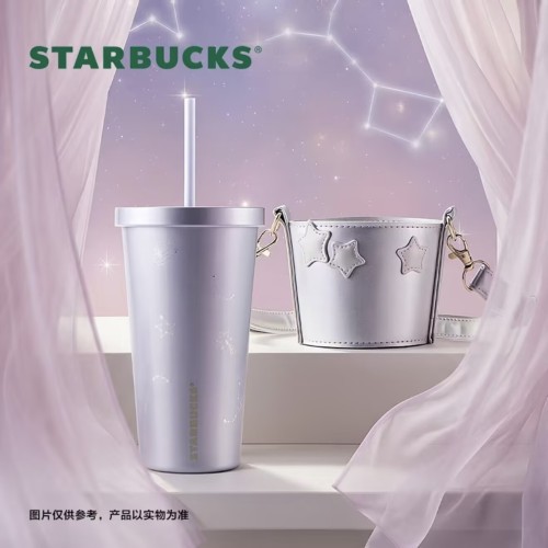Starbucks 2026 China Purple Night Galaxy 20oz SS Straw Tumbler with sleeve
