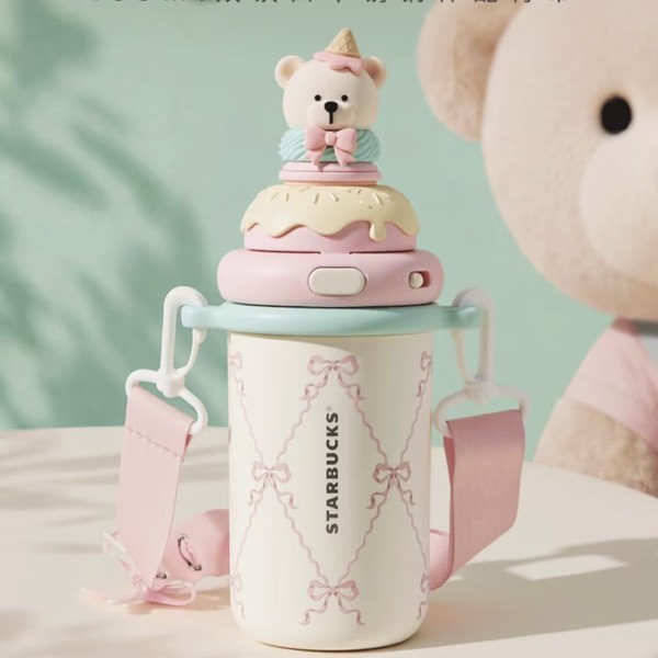 Starbucks 2026 China Summer Dessert Party Pink 16oz SS Tumbler with strap 