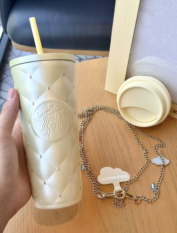 Starbucks 2026 China Mood Weather Bureau yellow diamond 20oz SS Tumbler with two lids and gift box 