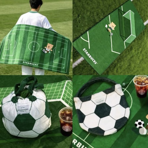 Starbucks 2026 China World Cup Soccer Football Blanket beach towel  with storage bag 