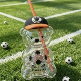 Starbucks 2026 China FIFA World Cup Black Cap Football Soccer Bear Glass Cup
